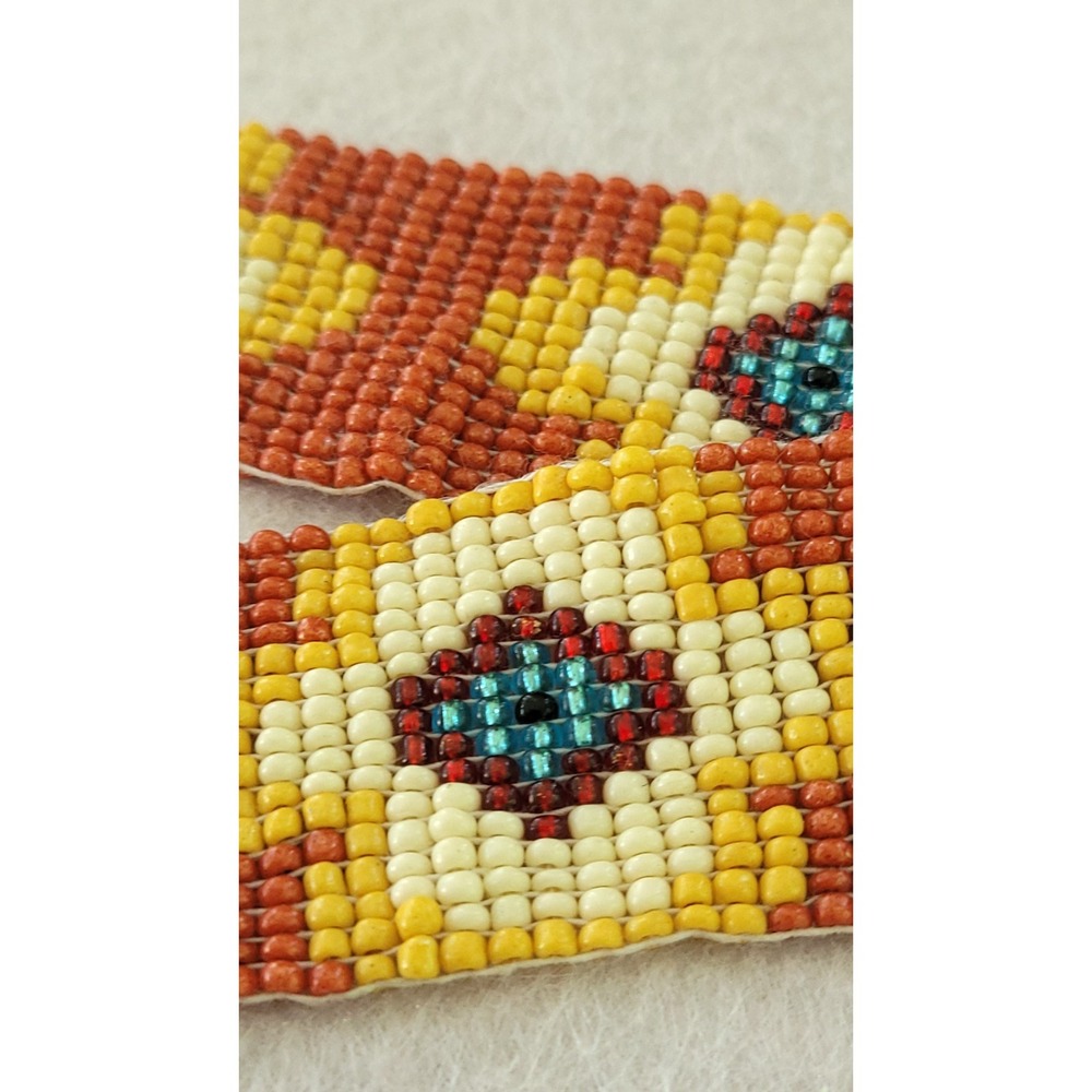 Southwestern Seed Bead Choker Necklace Floral Cowgirl Western 12" 30g Wide